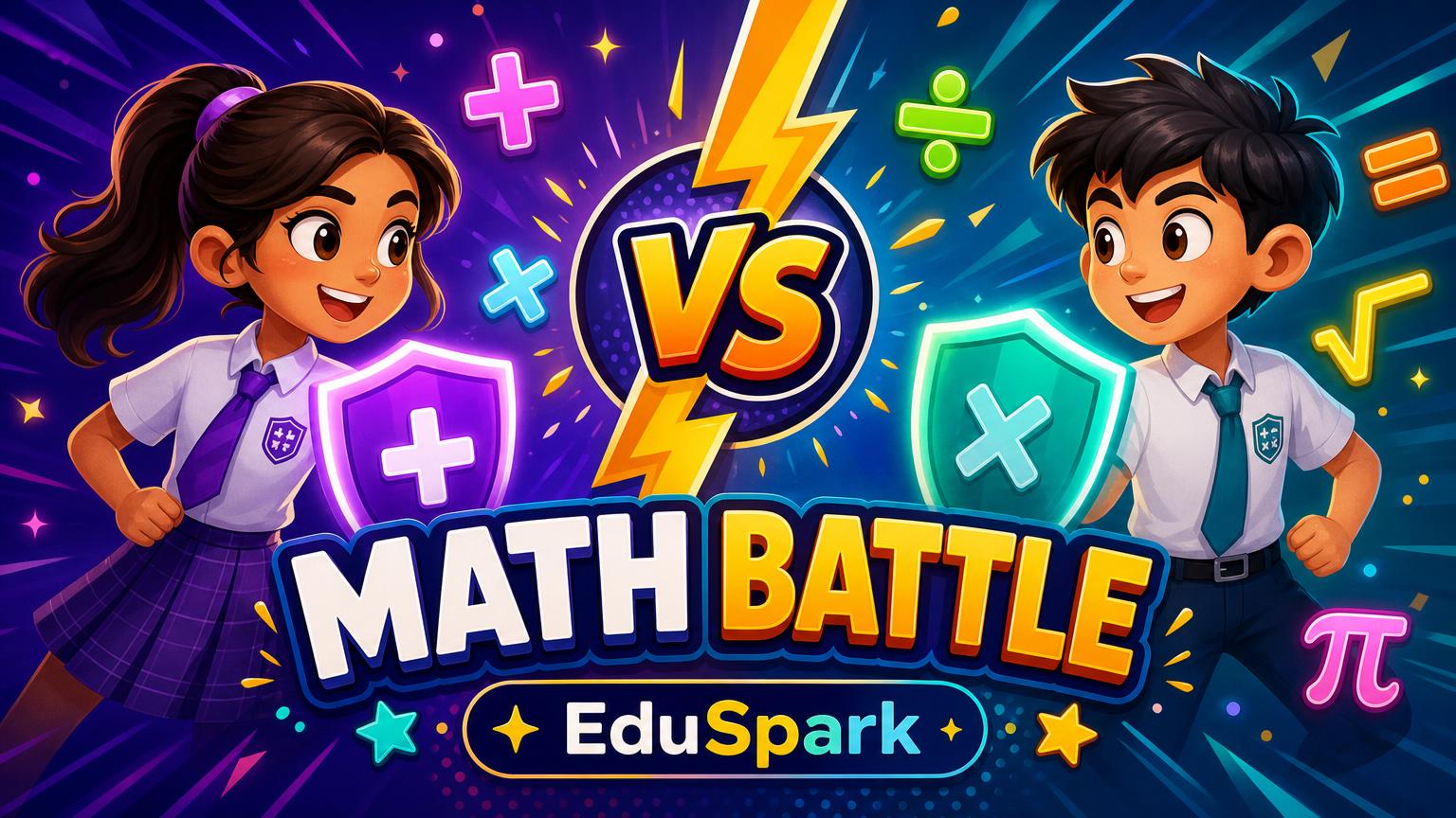 Two students competing in the EduSpark Maths Battle quiz duel